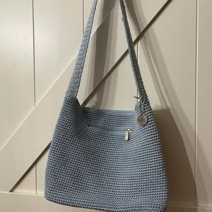 The Sak Pastel Blue crochet shoulder purse